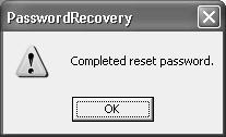 Using the Password Recovery Tool Appendix D 7. Click the Next Button to display the Reset Key Enter Window. Enter the Reset Key obtained from the Support Center and click the Reset Button. 8.
