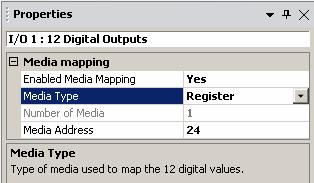 a) Accessing over flags mapping 1) Enabled Media mapping 2) Select Media Type as Flag 3) Give first Media Address y The Flag s states are transferred to outputs DO0 until DO11 at COB s end.