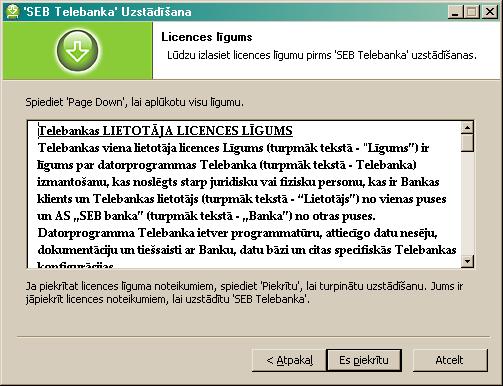 Read the SEB Telebanka licence