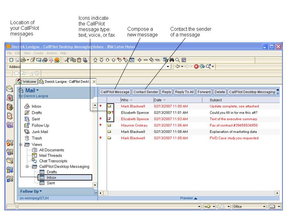 Working with your CallPilot messages database. If you answer No, no synchronization occurs.