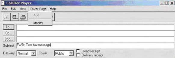 Using Desktop Messaging for Lotus Notes The Add menu displays a list of existing cover pages available to use. Select one, and then click OK.