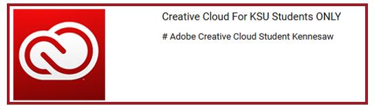 Figure 6 - Click Category 6. Click Creative Cloud For KSU Students Only.