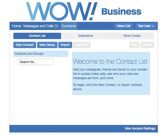 Contacts Contacts To add a new contact to the list, click the New Contact button below the contact list column.