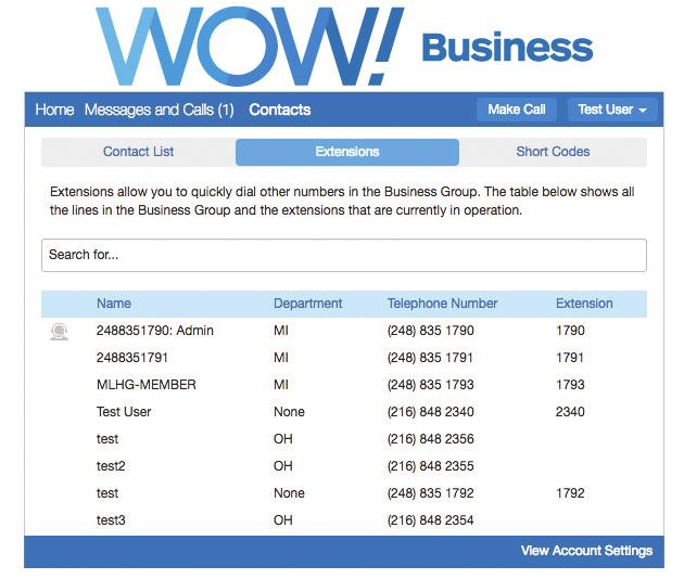 Extensions Extensions allow you to quickly dial other numbers in the Business Group.