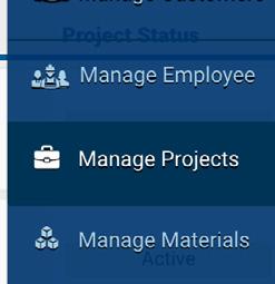 Managing Projects Related: Managing Projects Part I Import a Project Master List 57 Hover over the Manage Tab then select Manage Projects.