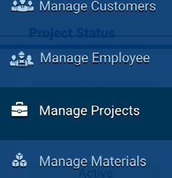 Managing Projects Part II Add New/Edit Project: Enter Project Information 61 Click on the Manage tab