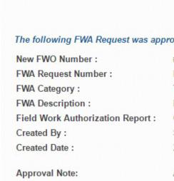 FWA Request Part VI Website: View FWA