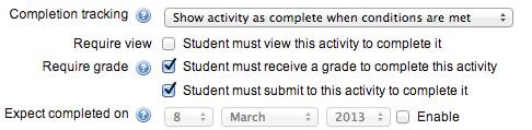 If you would like to view the expected date when an activity or resource should be completed by students, then enable the Expect completed on option and select a date. 6.