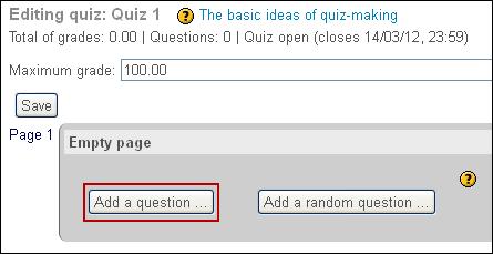 b. Select questions from the Question bank. The new question you created and previous ones will be available for you to add to your quiz.