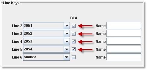 Configure Inbound Call Routing Option 3 - All calls routed to a Bridged Line Appearance (BLA) group* *BLA is supported on Arcata models 2203, 2603 and 2806 Four (4) virtual extensions (2501-2504) are