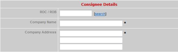 67 Consignor details 1 Consignor Details will be filled by default.