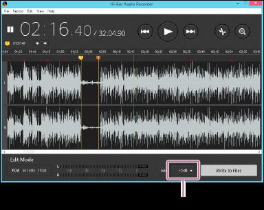 Adjusting the Signal Level for the Recorded Audio Tracks (Gain Adjustment) On the Edit Mode window, you can adjust the signal level (gain) for the temporary file.