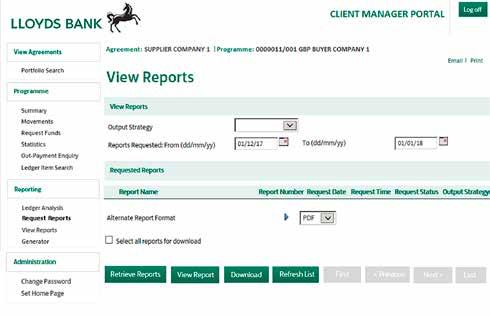 3. Click Retrieve Reports to display the report or