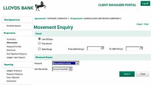 Transaction details Click on the green summary figures to see the transactions for this month.