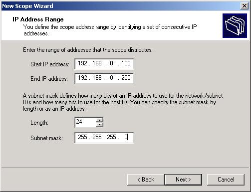 Figure 50: IP Address Screen 6. Add exclusions in the address fields if required. If no exclusions are required, leave it blank. Click Next. 7. Change the Lease Duration time if preferred.