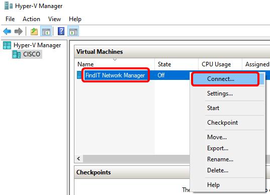 Step 12. Click on the new VM, then click Action > Start to power the VM on.