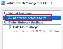 virtual network switch to add a virtual switch.