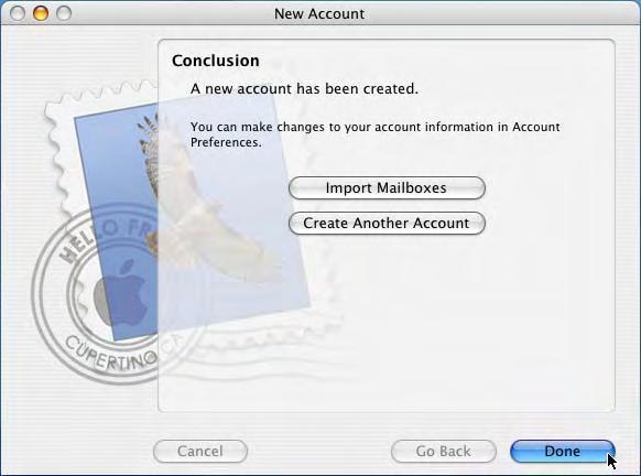 Mail click will provide a summary Verify settings