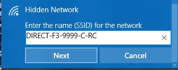 Note, the SSID or network name is case sensitive. Make sure the capitalization of the name that you enter matches the capitalization of the name displayed in the Programming Mode Window.