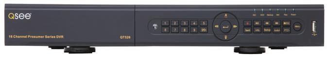 QT526 FRONT PANEL BACK PANEL 1 2 3 4 5 6 7 2 3 4 5 6 7 8 9 10 1 1 IR RECEIVER Receives signals from remote control 8 9 10 11 12 13 2 NUMBER BUTTONS Select individual channels for full screen view 3