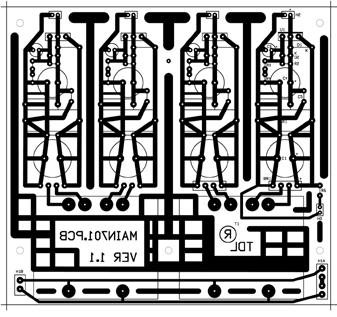 Note that H1B is used to connect AC power from board to board. supplies. The circuit board layouts (single-sided) are shown in Figs. 2 and 3. (You can download the layout files from the TDL website.