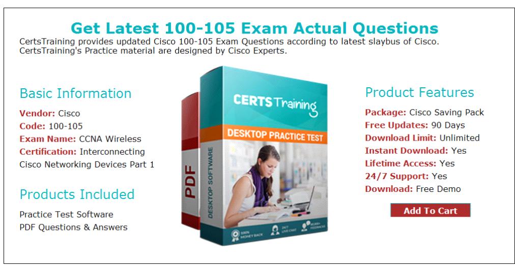 Cisco 100 105 Exam Dumps PDF for Guaranteed Success The PDF version is simply a copy of a Portable Document of your Cisco 100 105 quesཟons and answers product.