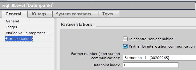 "Properties > General > Partner stations > Partner for inter-station communication" For the partner number, please refer to the CP configuration (see Table 4-1, Step 11).
