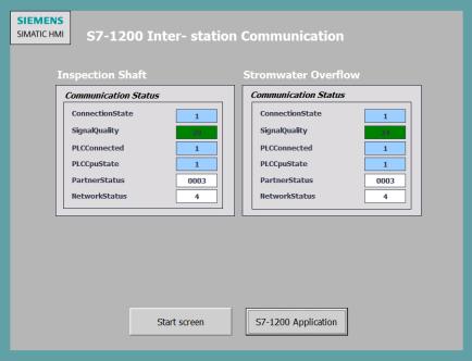 Figure 6-1 Main menu TCSB Communication S7-1200 Application Main menu The main menu allows you to open the application example and toggle between "TCSB Communication" and "S7-1200 Application".