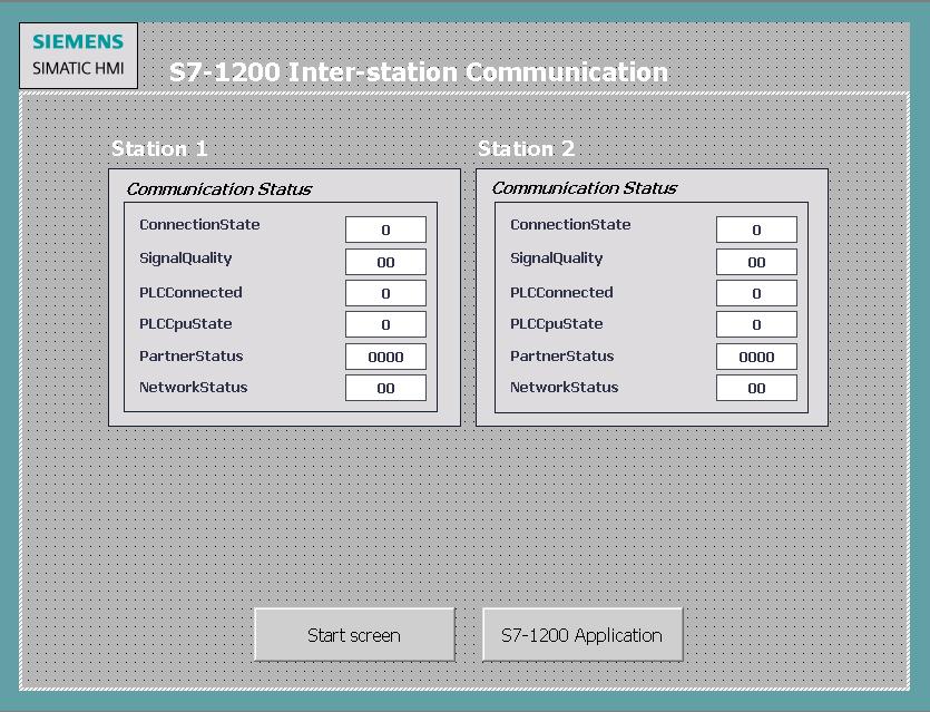2 Solution 2.3 Overview and description of the user interface The application example is visualized with WinCC Advanced using two configured screens: "TCSB Communication" and "S7-1200 Application".