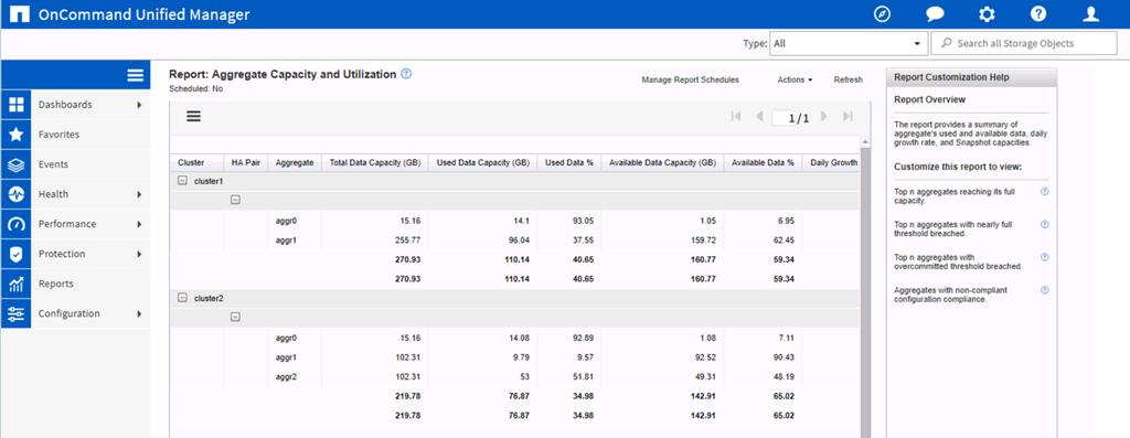 9 Figure 4-63: 10. 11. 12. 13. 14. 51 In the schedule name field, enter Daily Reports. In the email address field, enter OnCommand@ocum.demo.netapp.com. Select Daily for frequency.