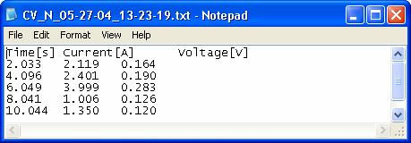 If the Voltage checkbox has been checked, the output voltage value will be displayed during processing of the sequence.