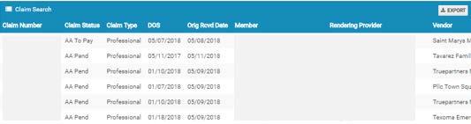 DOS To Member Rendering Provider LOB IPA Institutional Claim Professional Claim Search Reset The DOS To field allows users to select the date of service to using the calendar feature or by manually