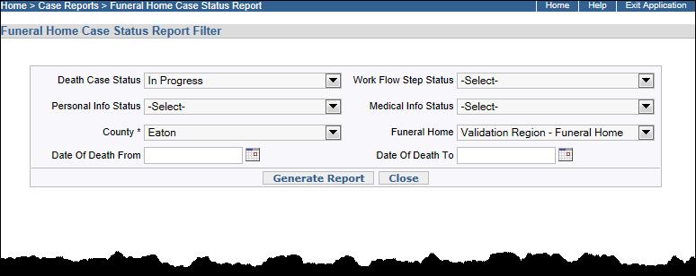 4.5 Reports EDRS provides several standardized reports for use by funeral directors