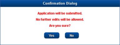 How to Submit the Application 1. Once all the e-signatures are collected, select Continue in the upper right hand corner 2. A confirmation dialog box will appear.