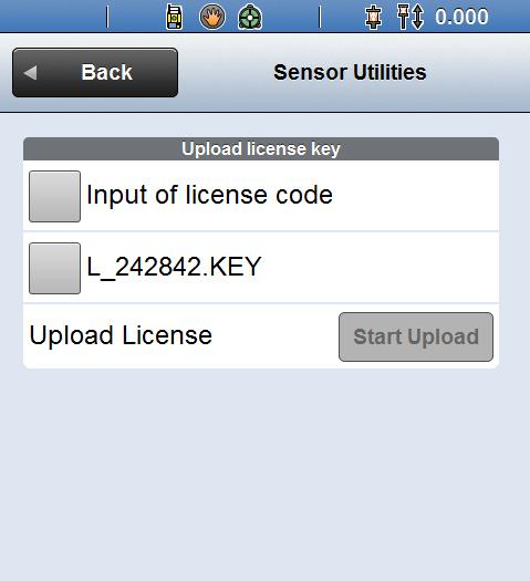 Select Input of licence key and type in the licence key from the printout. Click Start Upload to start the activation process.