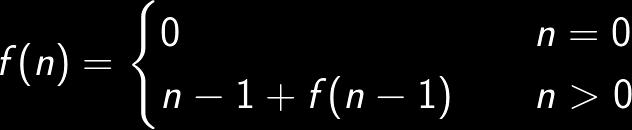 Combining with the base case, the final developed recurrence: f(n): the number of 2-element subsets of n
