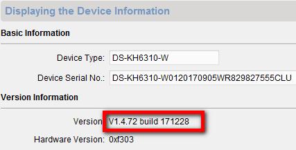If you are using DS- KB8112-IM, then it should show as V1.4.