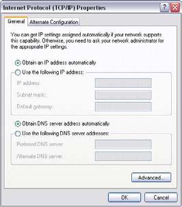 In the window that appears, select Obtain an IP address automatically (O) or
