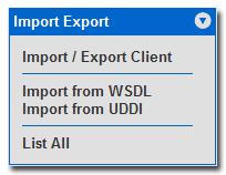 Import from UDDI BEA AquaLogic Enterprise Repository can import all services from an external UDDI registry, creating new assets representing the UDDI Business Services, and the XSD/DTD dependencies