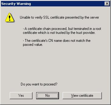 Click Yes to proceed. Figure 28 Security alert page 6.