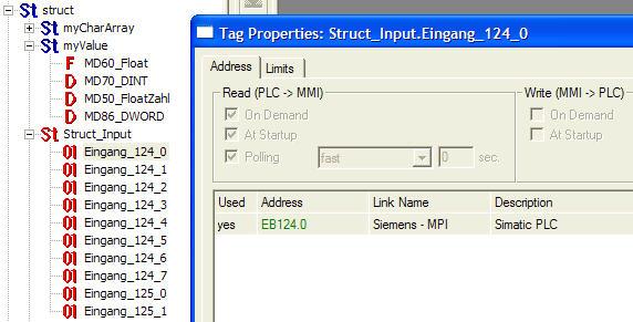 Any problems during the import are indicated in the dialog window, otherwise the tag variables are