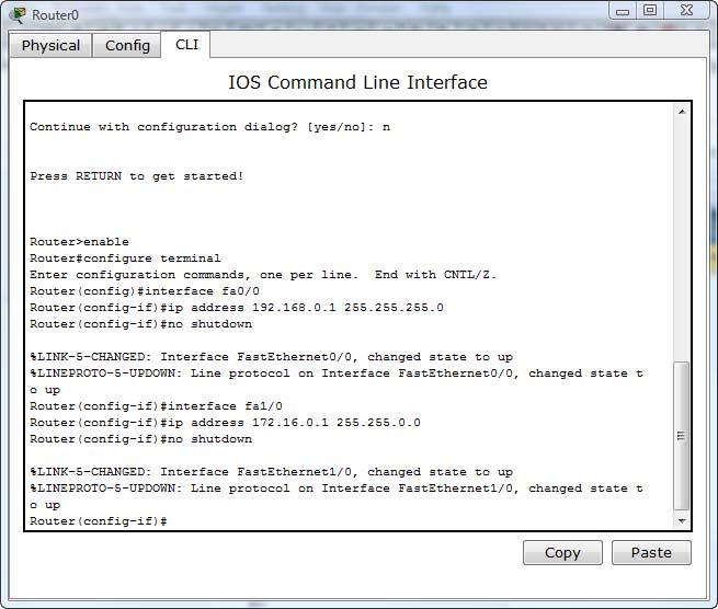 Step 4 - Configure The Router From the Router window, select the CLI tab.