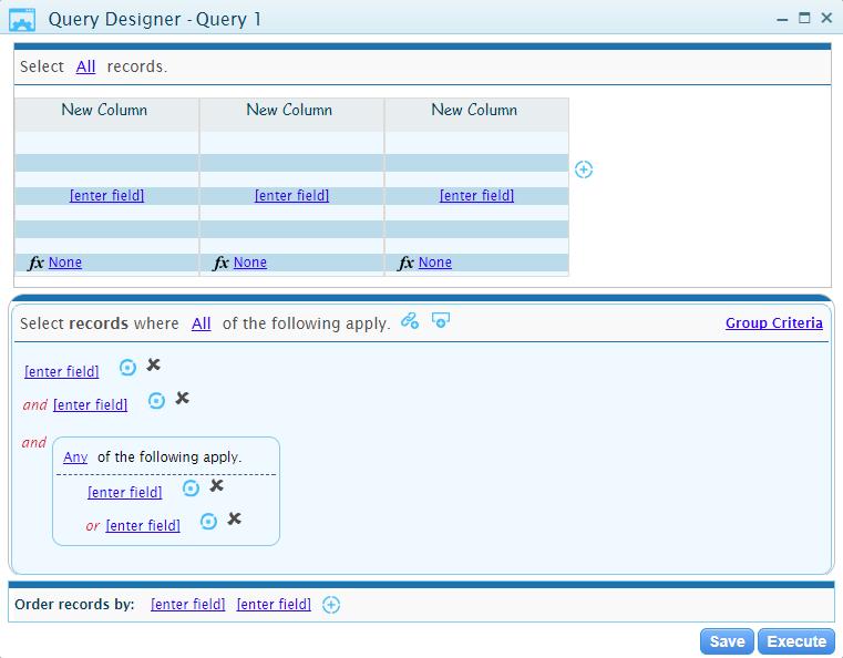 Query Designer Page 29 Query Designer Window The main screen of the Query Designer tool is used to manage the selected columns, criteria, and sorting.
