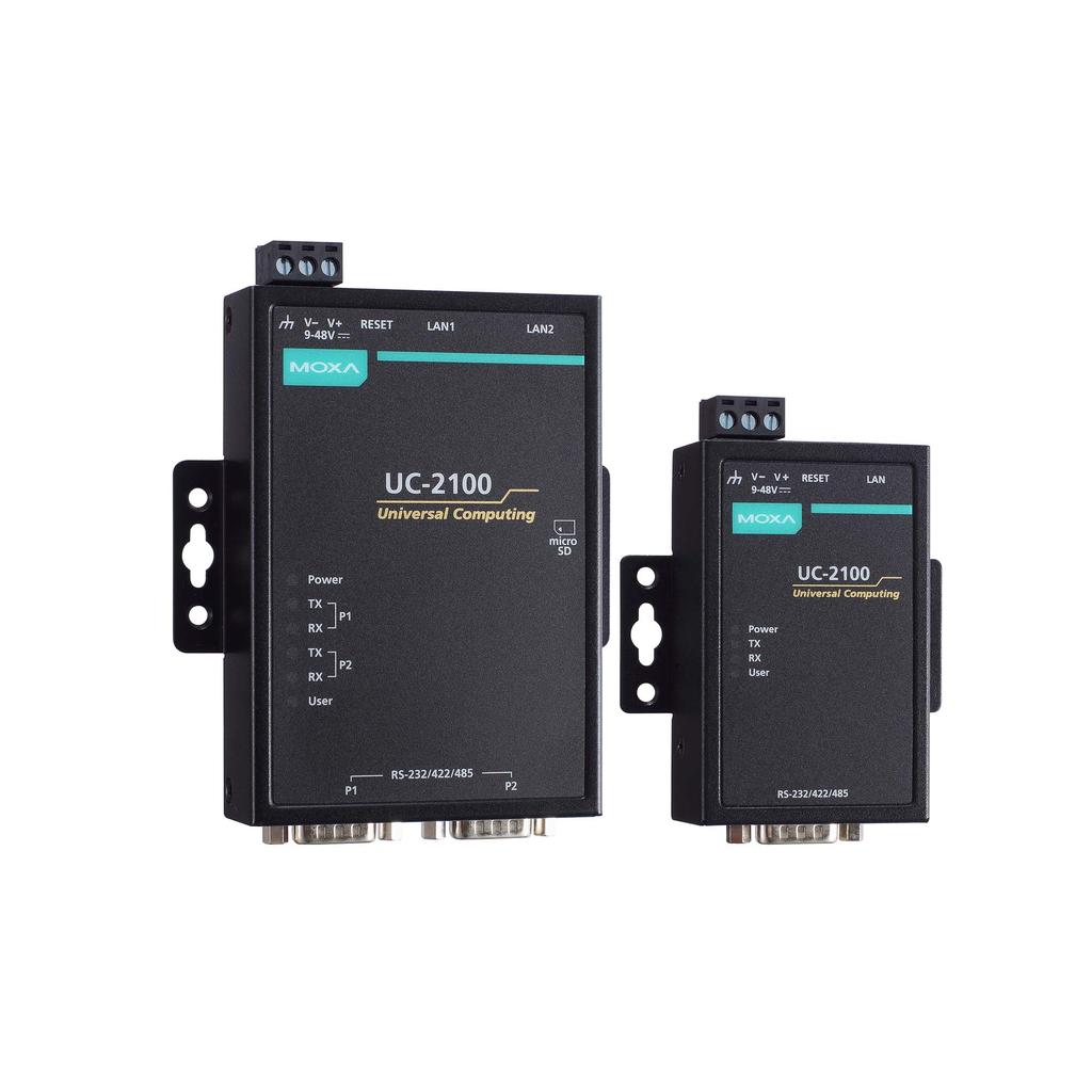 UC-2100 Series Arm-based palm-sized industrial computing platform for IIoT applications Feature and Benefits Armv7 Cortex-A8 1000 MHz processor 1 or 2 auto-sensing 10/100 Mbps Ethernet