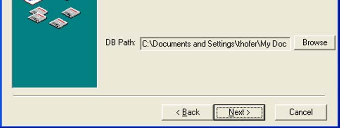 Step 6(d) Click on the Next button to accept the database path.