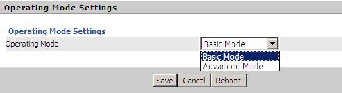 Administration Operating Mode Table 80 Operating mode Description Choose the Operation Mode as Basic