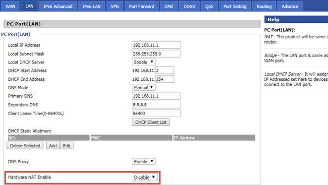 Network VLAN Mode SVLAN(Q-in-Q) Enable VLAN Mode. Enable Q-in-Q feature. SVLAN ID Enter a value for SVLAN ID (1-4094).