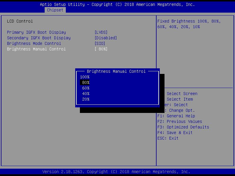 BIOS Setup Program (Cont.) BIOS Setup Program (Cont.) 4. The Primary IGFX Boot Display item can be configured as VBIOS Default, DP, LVDS, or CRT. 1.7 Wake-On-LAN and Ring 1.