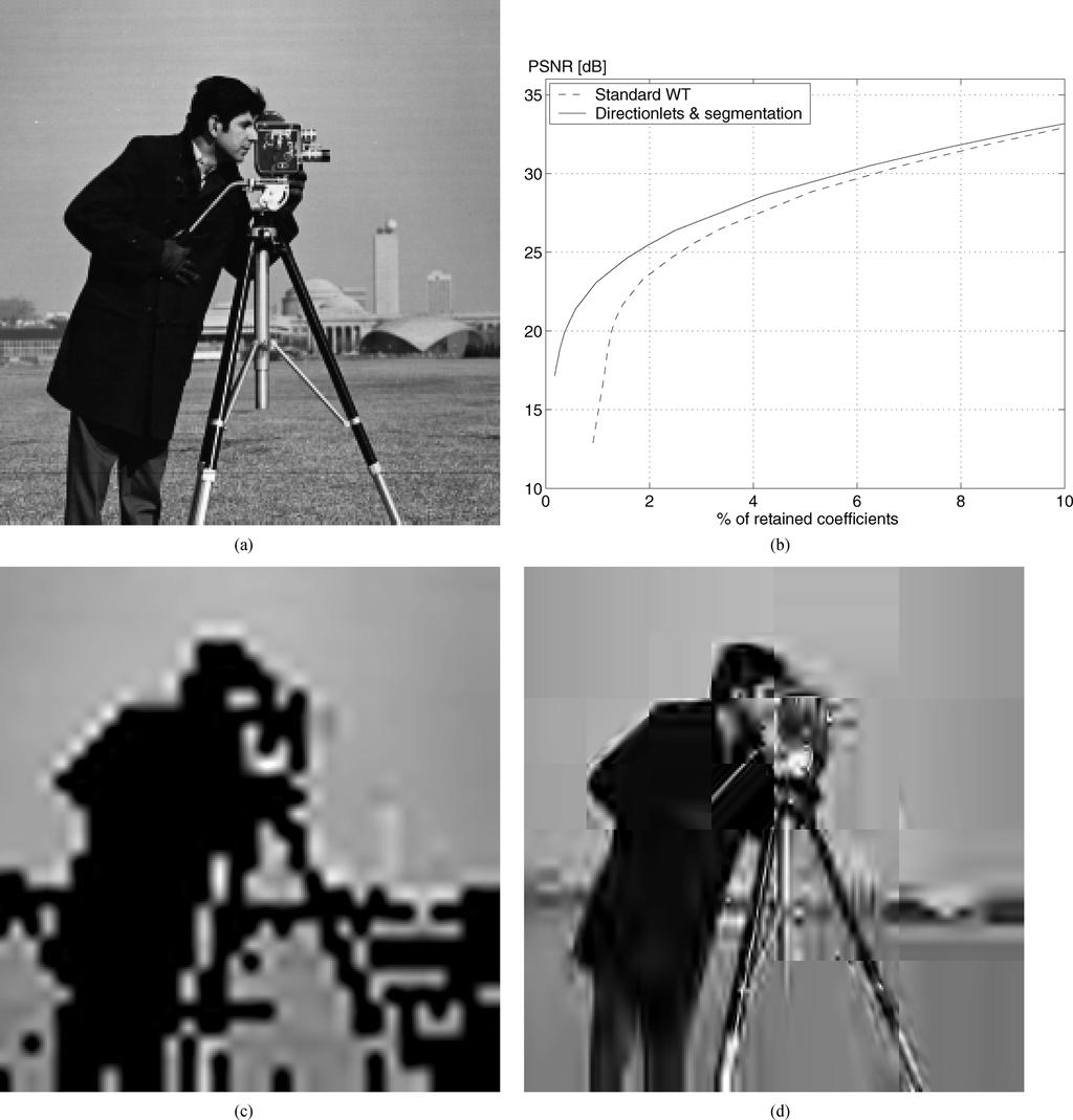 VELISAVLJEVIĆ et al.: DIRECTIONLETS: ANISOTROPIC MULTIDIRECTIONAL REPRESENTATION 1929 Fig. 14. Example of NLA of a natural image. (a) The original image Cameraman.