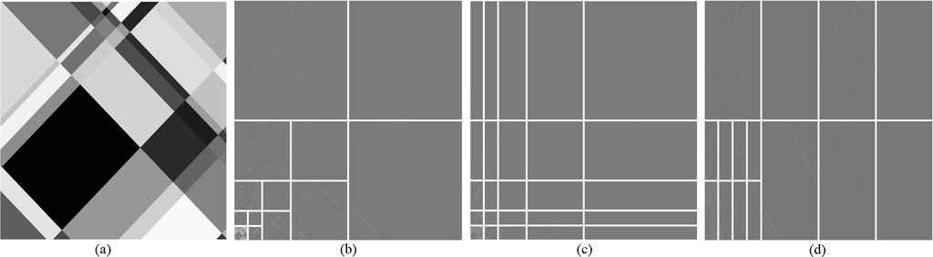 1922 IEEE TRANSACTIONS ON IMAGE PROCESSING, VOL. 15, NO. 7, JULY 2006 Fig. 6. (a) Example of an image from the class S-Mondrian(M(r ;r );k ;k ), for M =[v ; v ], where v =[1; 1] and v =[01; 1].